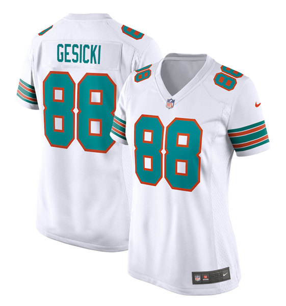 Women's Miami Dolphins Active Players Custom White Limited Stitched Jersey(Run Small)-0